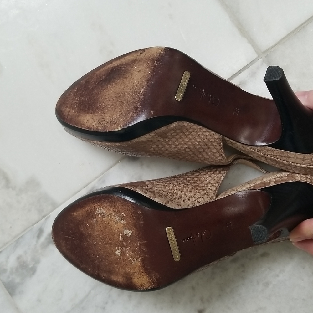 Cole Haan Nike Air Carma Snakeskin Sandals Heels Size 7 - Picture 5 of 6